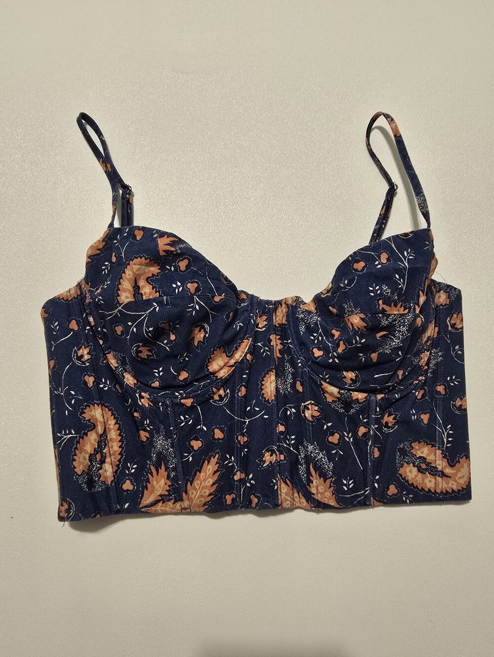 Polo Ralph Lauren Printed Bustier Top Sweetheart Sleeveless Pull On Size 2 - Picture 3 of 11